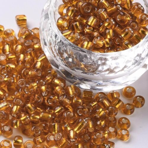 Silver Lined Seed Beads - Golden Colour