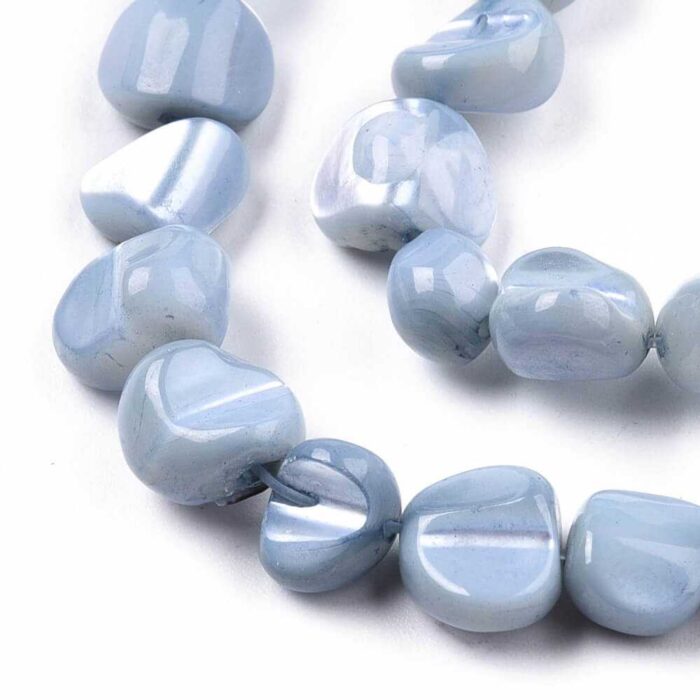 Trochus Shell Beads Dyed Light Blue