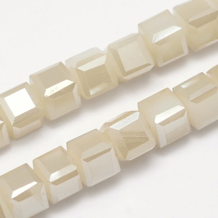 Off White Tiny Square Glass Beads
