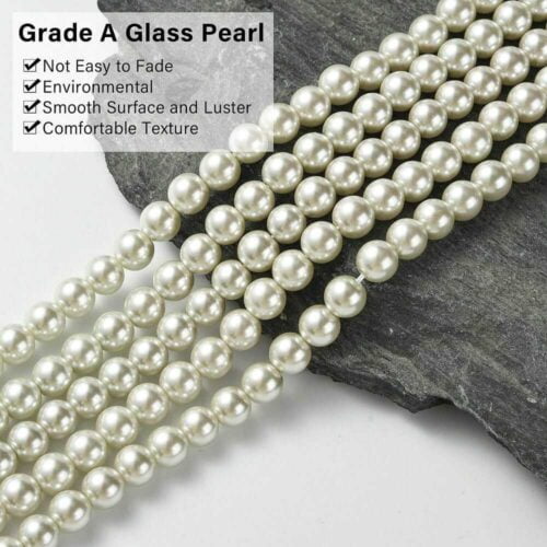 Gorgeous white pearls - made from glass