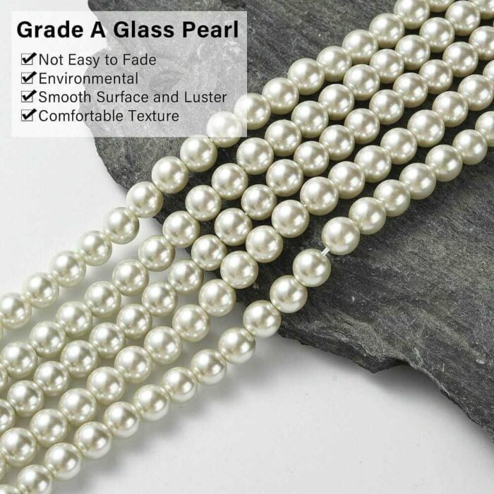 Gorgeous white pearls - made from glass