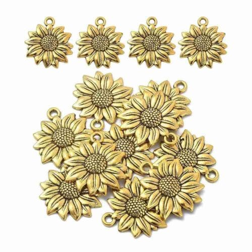 Sunflower Antique Gold Pendant Charm