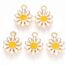 Light Gold Yellow Flower Enamel Charm