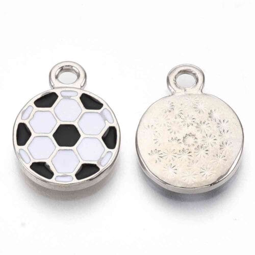 Soccer Pendant Charm - Alloy Enamel