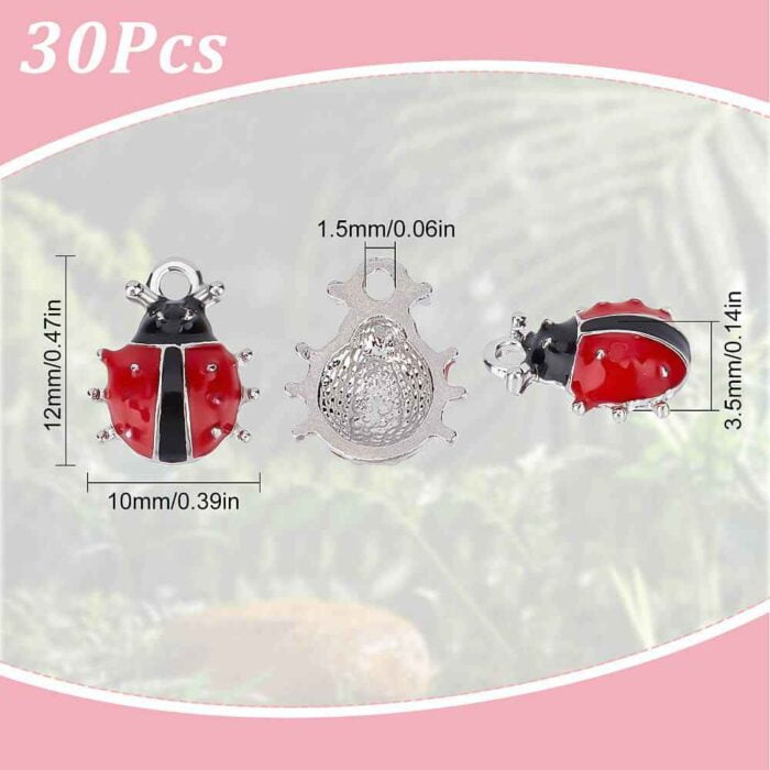 Lovely Red Colour Enamel Ladybug Charm
