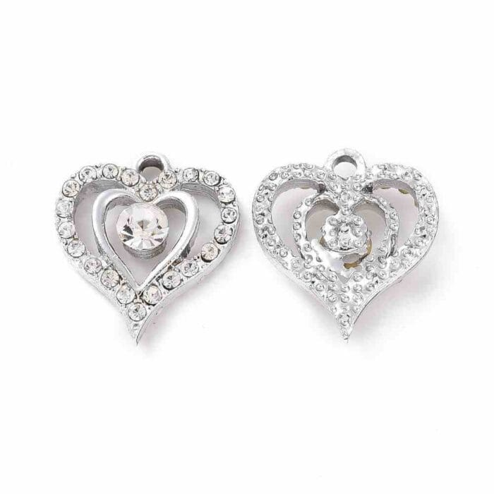Crystal Rhinestone Heart Pendant 