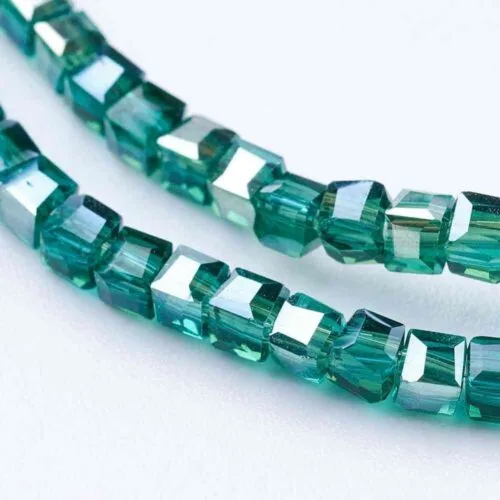 Sea Green Tiny Square Glass Beads