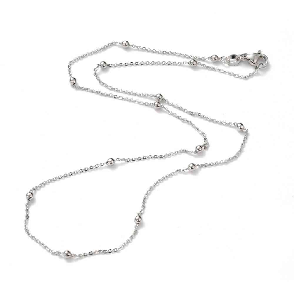 Brass cable silver complete chain for necklaces