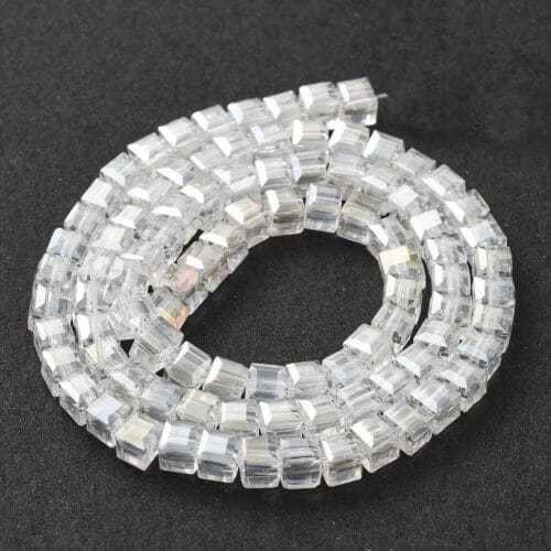 Plain Faceted Square Glass Beads