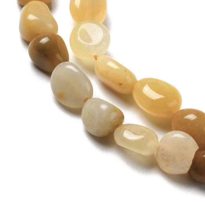 Light Yellow Aventurine Gemstone Nugget Beads