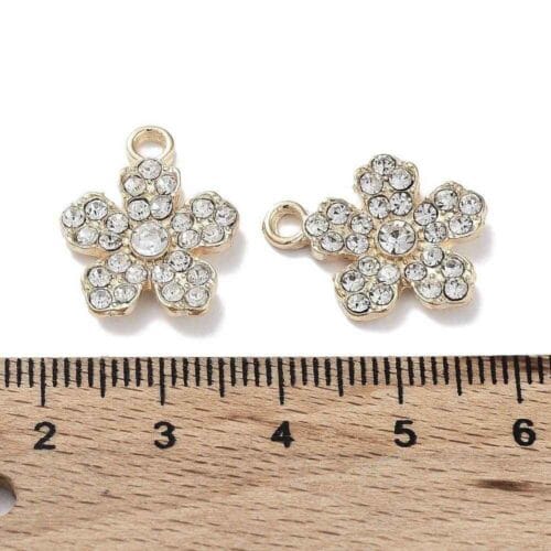 Crystal Rhinestone Flower Pendant Charm