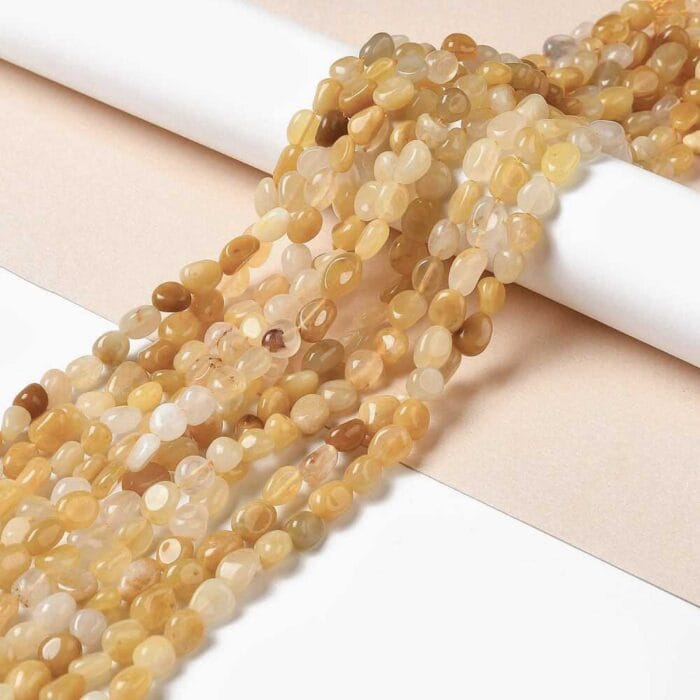 Light Yellow Aventurine Gemstone Nugget Beads