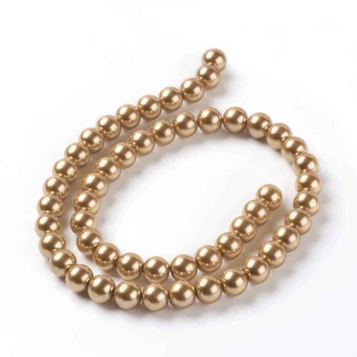 Golden Glass Pearl Beads