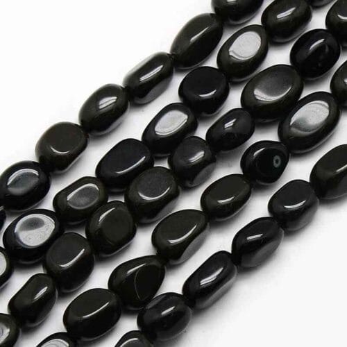Natural Obsidian Tumble Stone Gemstone Nugget Beads
