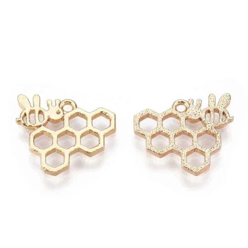 Bee Honeycomb Pendant Charm