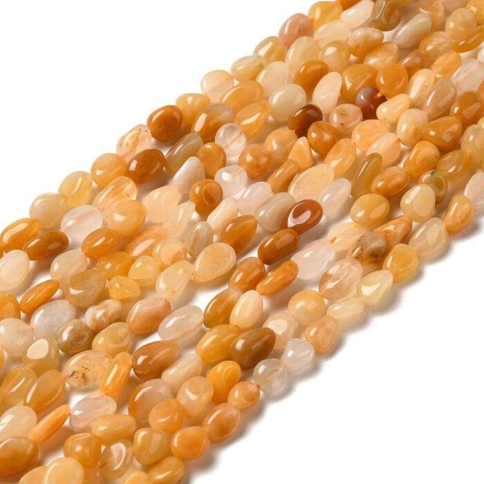 Dark Yellow Aventurine Gemstone Nugget Beads