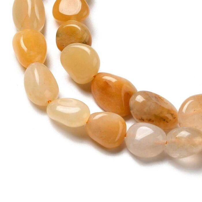 Dark Yellow Aventurine Gemstone Nugget Beads