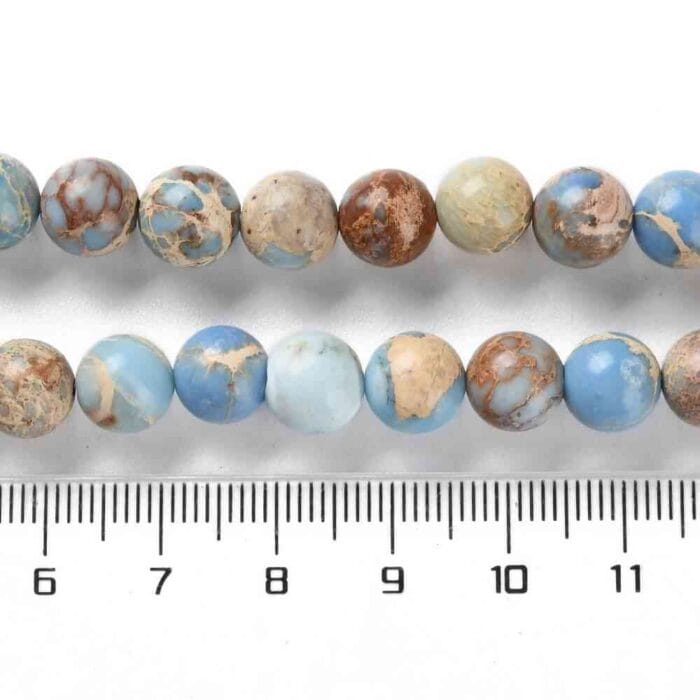 Light Blue Imperial Jasper Sea Sediment Regalite Gemstones Beads