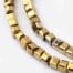 Golden Faceted Cube Glass Beads