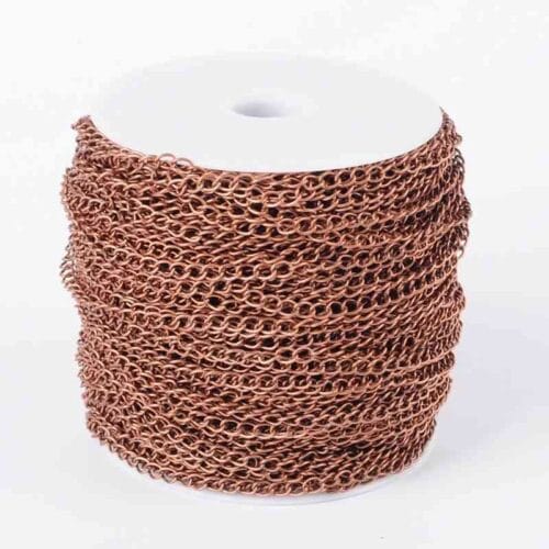 Brass Twisted Red Copper Chain for Making Jewellery