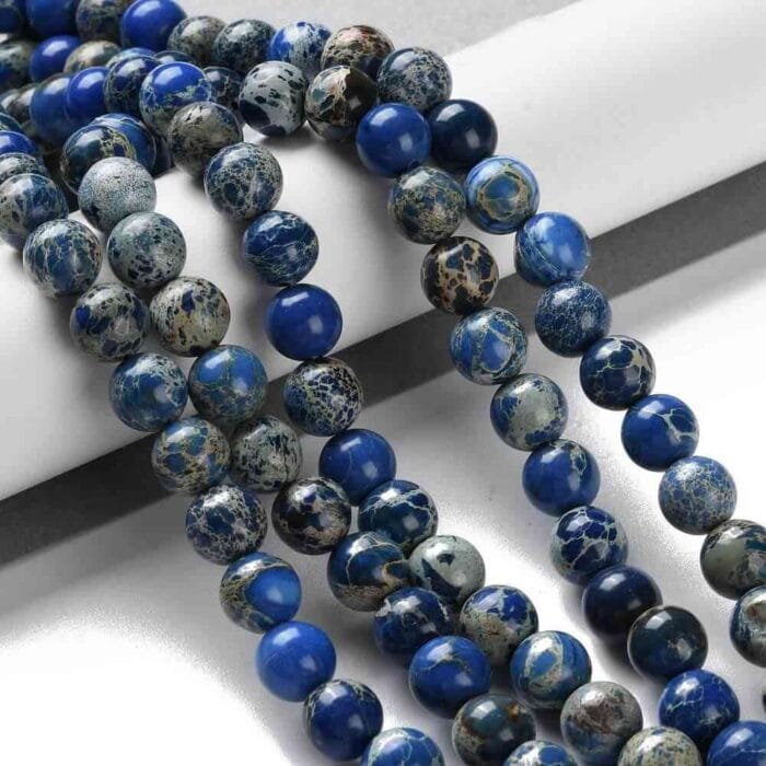 Steel Blue Sea Sediment Imperial Jasper Regalite Gemstones Beads
