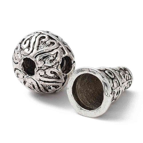 Tibetan Silver Two Piece Metal Guru Beads