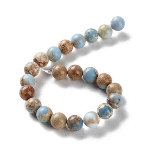 Light Blue Imperial Jasper Sea Sediment Regalite Gemstones Beads