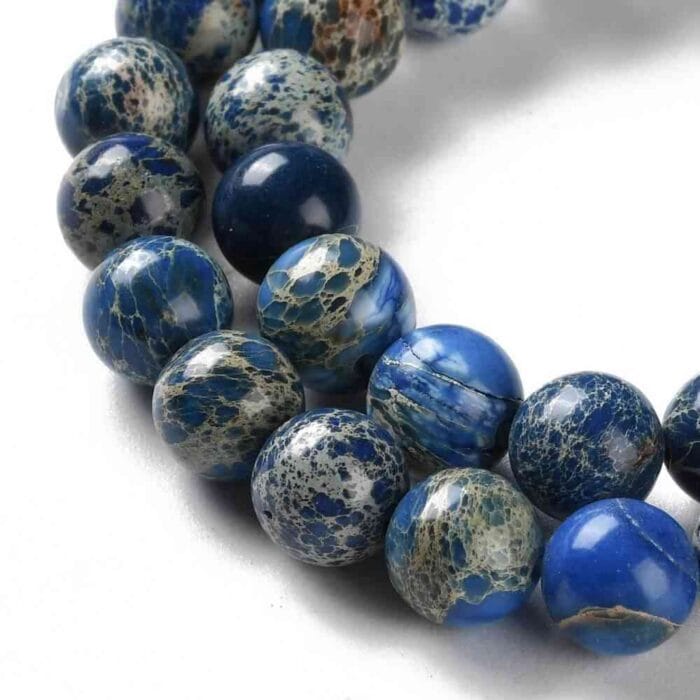 Steel Blue Sea Sediment Imperial Jasper Regalite Gemstones Beads