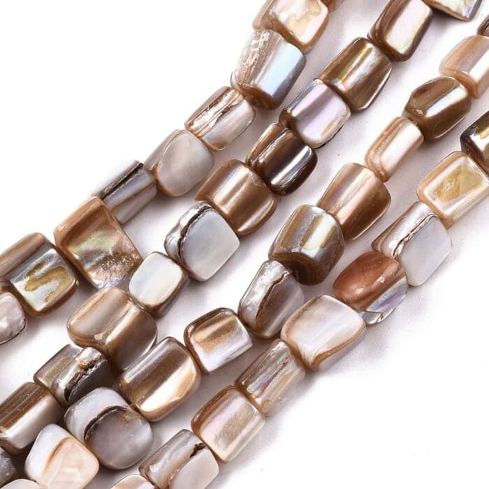 Camel Natural Dyed Shell Bead Nuggets