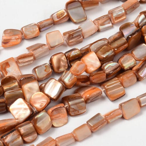 Orange Natural Dyed Shell Beads