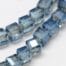 Blue Faceted Square Glass Beads