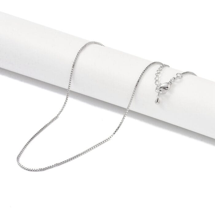 Silver Brass Platinum Box Chain Necklaces - Complete with Extender