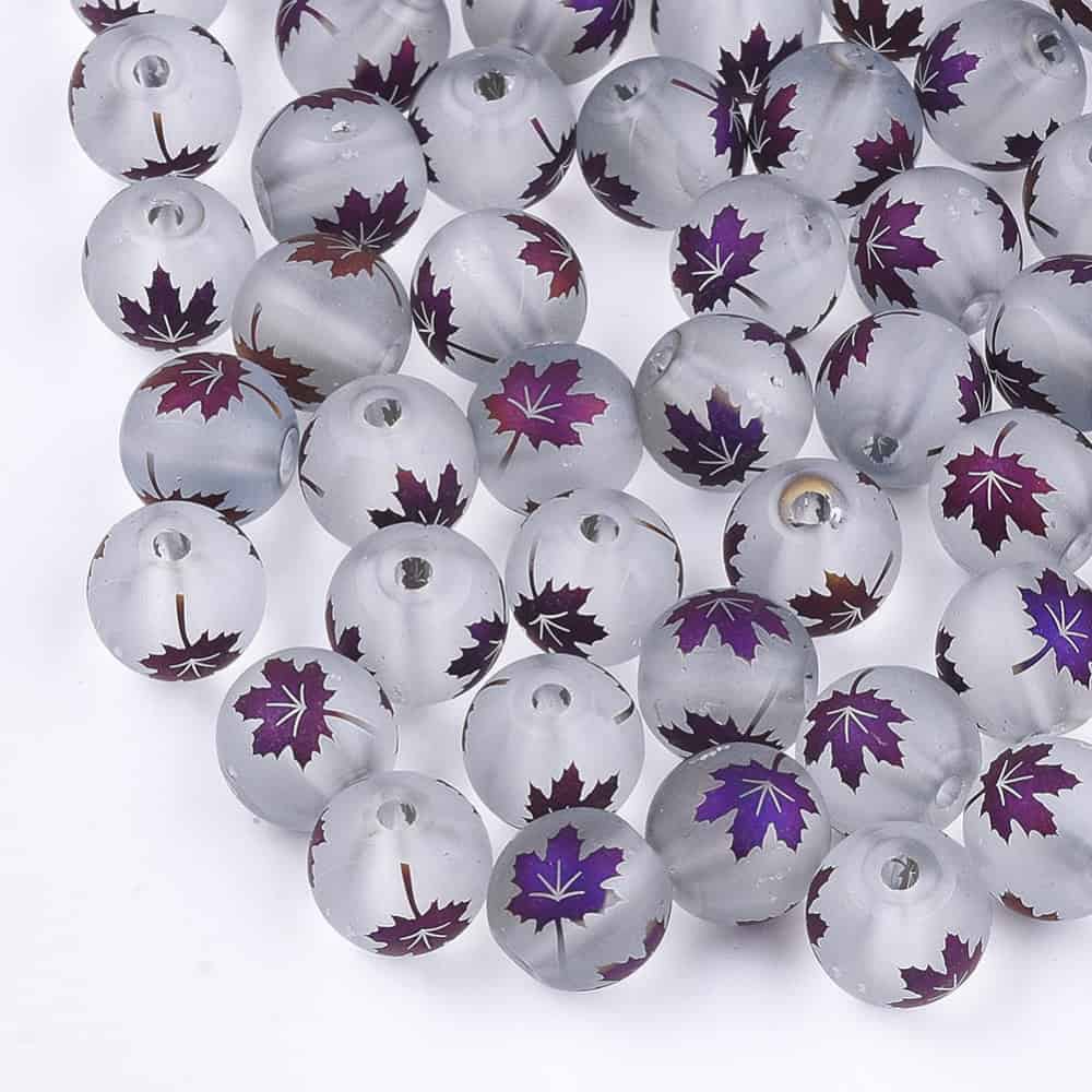 Indigo Frosted Autumn Glass Beads