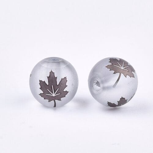 Electroplated Coconut Brown Frosted Autumn Glass Beads - 8mm