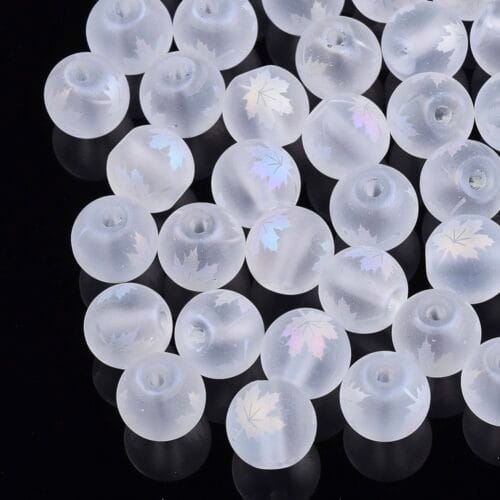 Clear AB Frosted Autumn Glass Beads