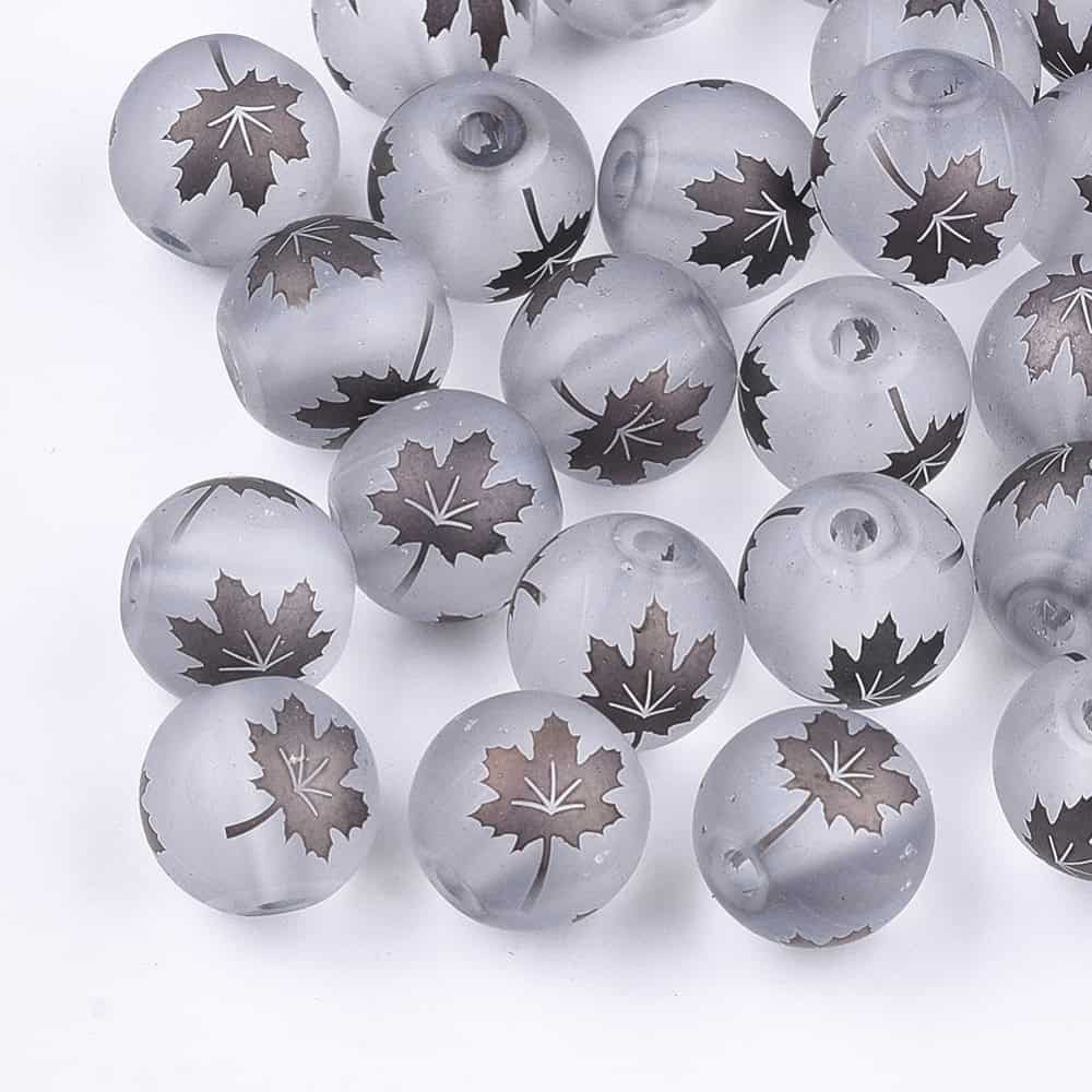 Coconut Brown Frosted Autumn Glass Beads