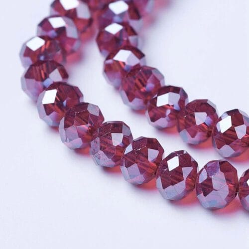 Violet Red Rondelle Glass Beads