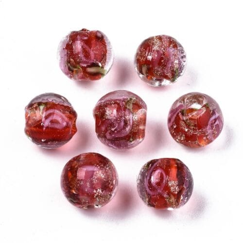 Crimson Lampwork Beads