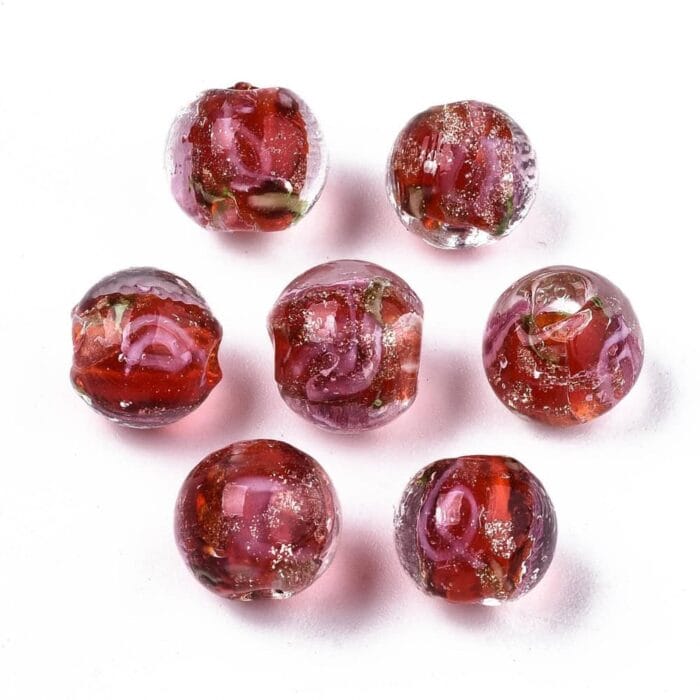 Crimson Lampwork Beads