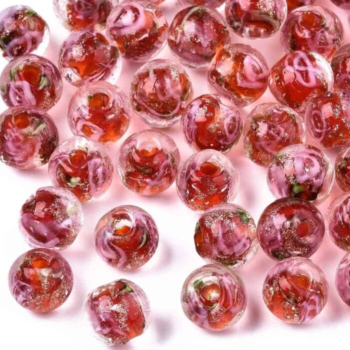 Crimson Lampwork Beads