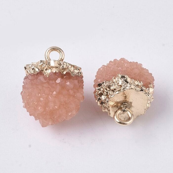 Pink Druzy Resin Pendant
