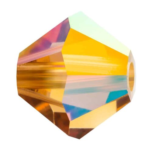 Light Topaz AB Preciosa Crystal Bicones