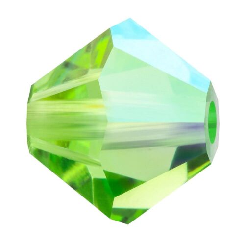 Peridot AB Preciosa Crystal Bicones