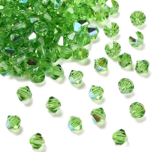 Peridot AB Preciosa Crystal Bicones
