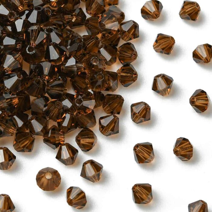 Smoked Topaz Preciosa Crystal Rondelles