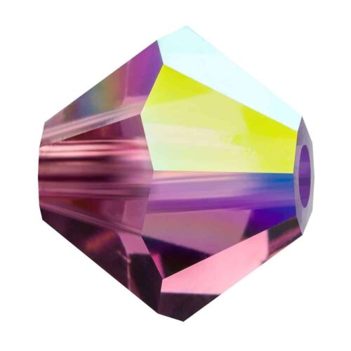 Amethyst AB Preciosa Crystal Bicones