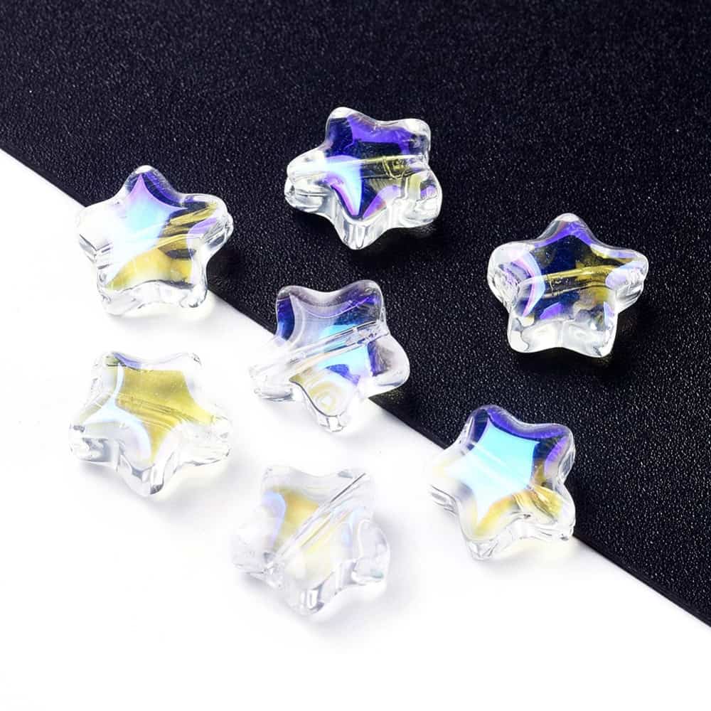 Clear Star Shape Glass Beads