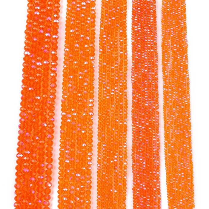 Orange Faceted Rondelle Beads