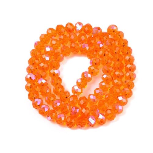 Orange Faceted Rondelle Beads