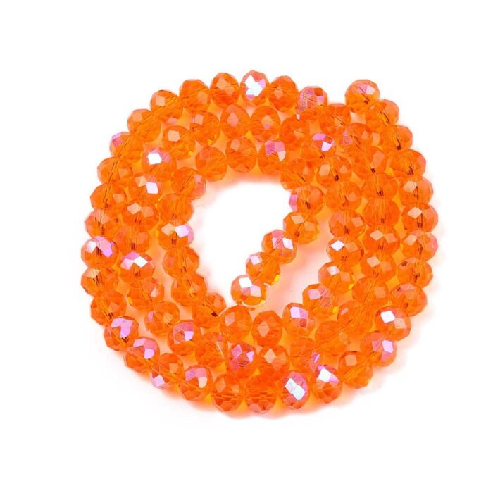Orange Faceted Rondelle Beads